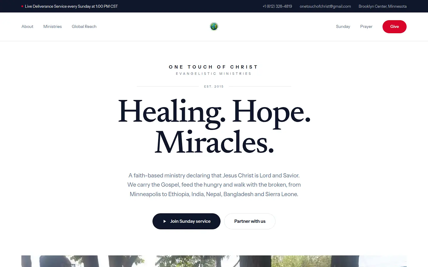 One Touch of Christ, client reference